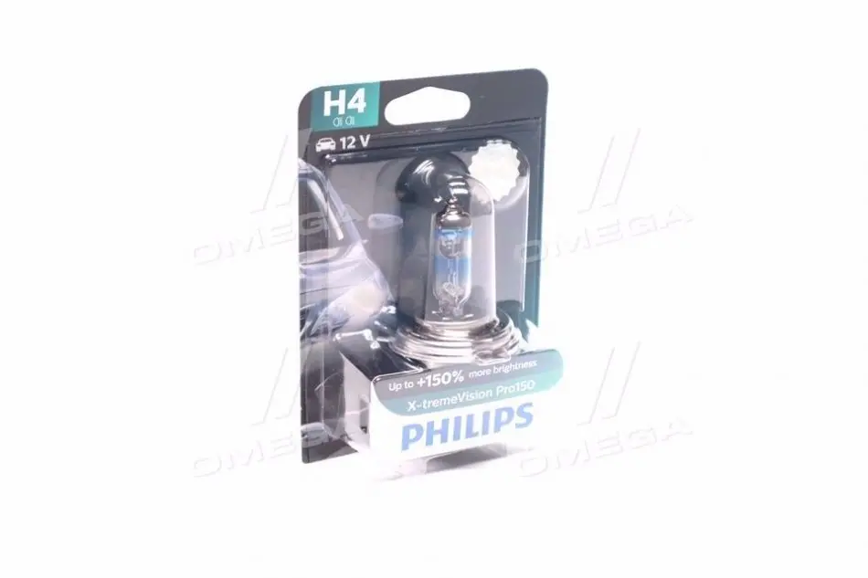 Лампа розжарювання H4 X-tremeVision Pro150 +150 12V 60/55W P43t-38 (вир-во Philips) PHILIPS 12342XVPB1 (фото 1)