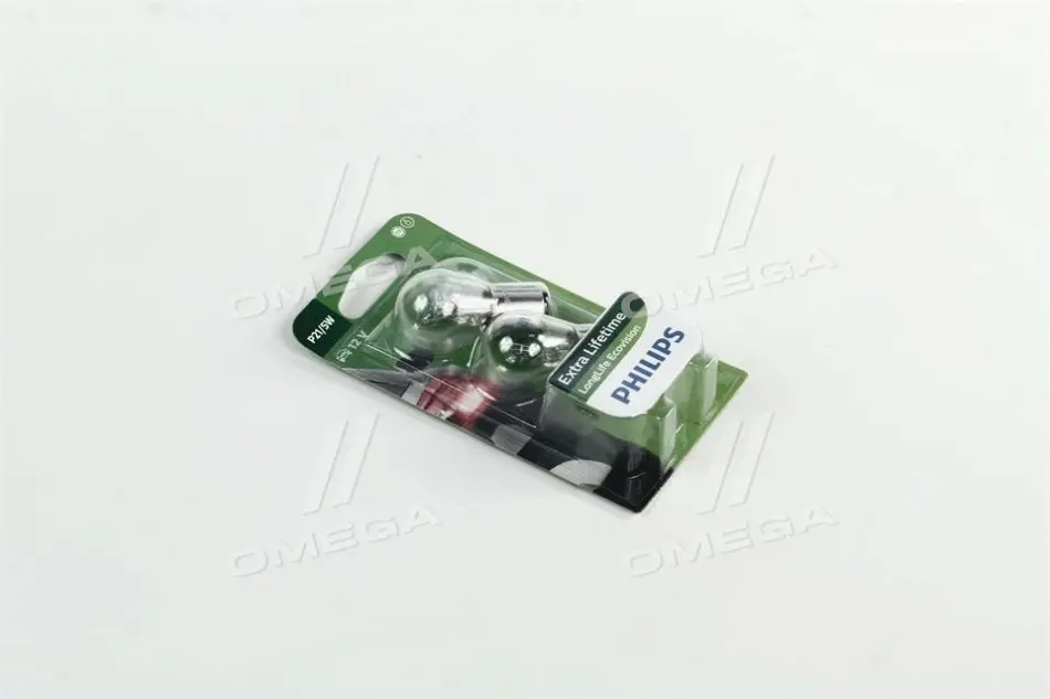 Лампа розжарювання P21/5W12V 21/5W BAY15d LongerLife EcoVision (2шт) (вир-во Philips) PHILIPS 12499LLECOB2 (фото 1)