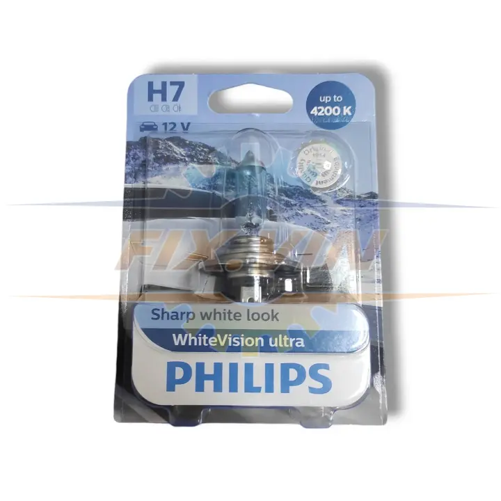 Лампа розжарювання H7 12V 55W PX26d H7 WhiteVision ULTRA +60 (4200K) (1шт) (вир-во Philips) PHILIPS 12972WVUB1 (фото 1)