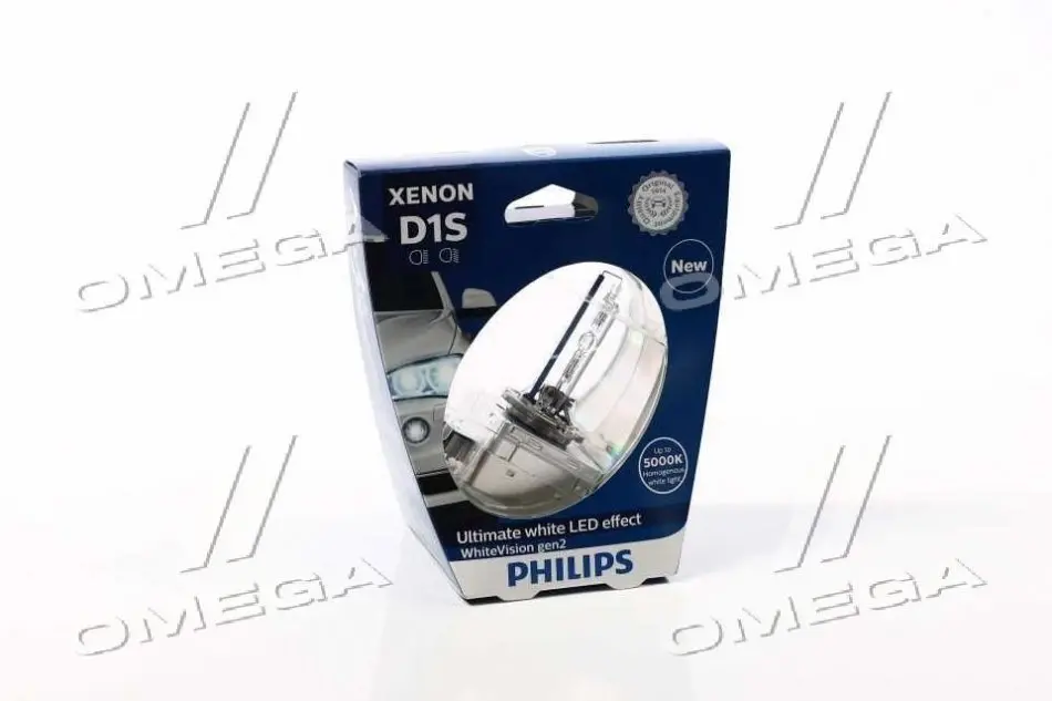 Лампа ксенонова D1S 85V 35W P32d-3 WhiteVision gen2 5000K (вир-во Philips) PHILIPS 85415WHV2S1 (фото 1)