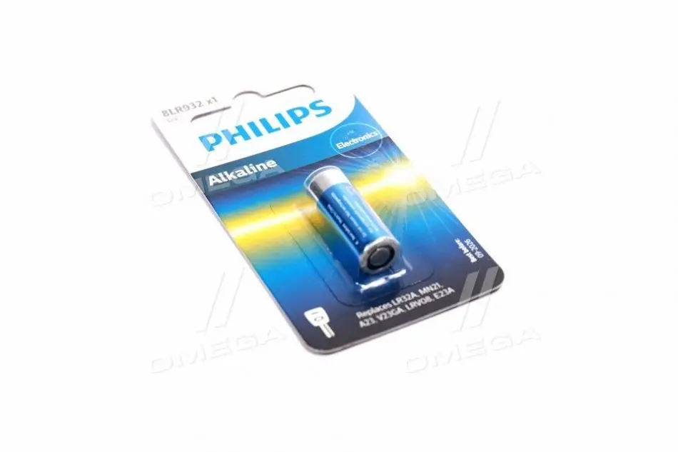 Батарейка 8LR932 Alkaline 12.0V (LR23A / 8LR23) 1шт blister (вир-во Philips) PHILIPS 8LR932/01B (фото 1)