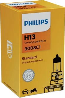 Лампа H13 12V 60/55W P26,4T упаковка коробка PHILIPS 9008C1