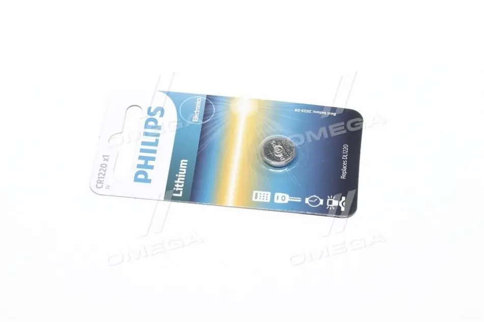 Батарейки кнопкові, літієві CR122000B PHILIPS CR1220/00B (фото 1)