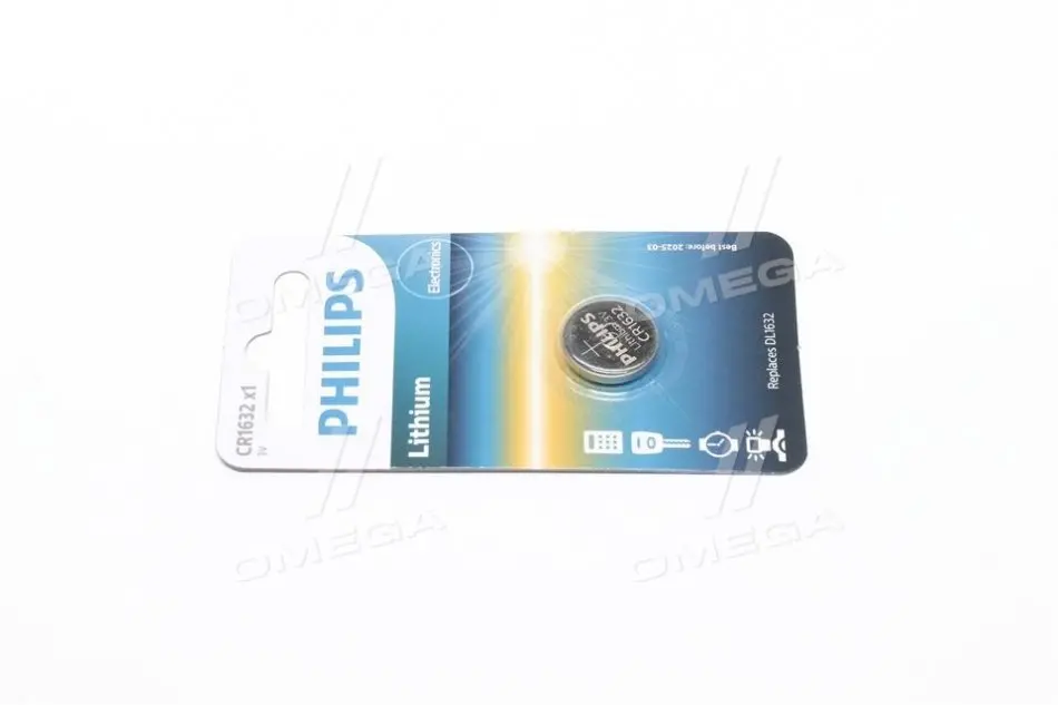Батарейки кнопкові, літієві PHILIPS CR1632/00B (фото 1)