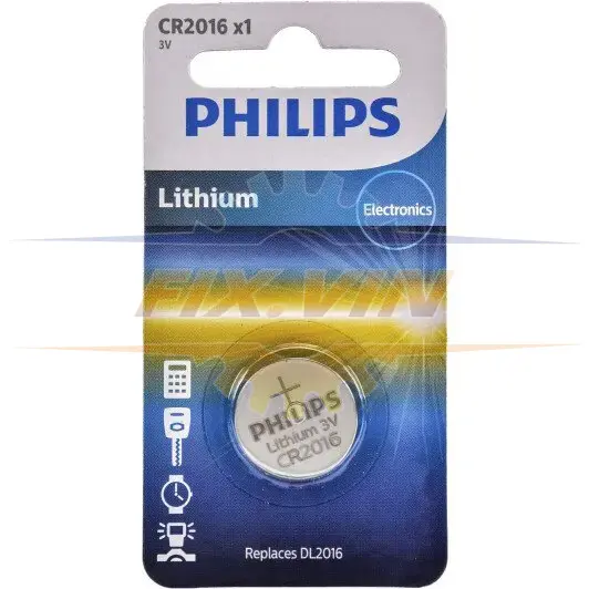 Батарейки кнопкові, літієві PHILIPS CR2016/01B (фото 1)