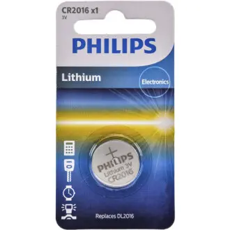 Батарейки кнопкові, літієві PHILIPS CR2016/01B