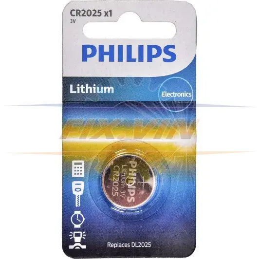 Батарейки кнопкові, літієві PHILIPS CR2025/01B (фото 1)