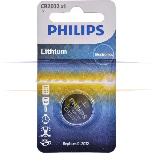 Батарейки кнопкові, літієві PHILIPS CR2032/01B (фото 1)