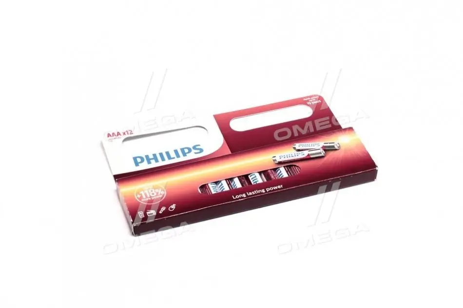 Батарейка LR03 / AAA Power Alkaline (упаковка 12шт) (вир-во Philips) Найкращі характеристики - лужна технологія підходить для пристроїв з високим енергоспоживанням - Лужні батареї в 6 разів кращі за звичайні батареї Цинк-карбон - Повний модельний ряд PHILIPS LR03P12W/10 (фото 1)