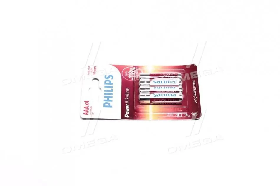 Батарейка LR03 / AAA Power Alkaline Blister 4шт (вир-во Philips) PHILIPS LR03P4B/10 (фото 1)
