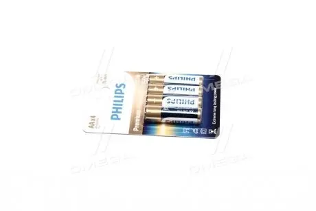 Батарейка LR6/AA Premium Alkaline Blister 4шт (вир-во Philips) PHILIPS LR6M4B/10