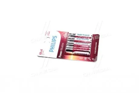 Батарейка LR6/AA Power Alkaline Blister 4шт (вир-во Philips) PHILIPS LR6P4B/10