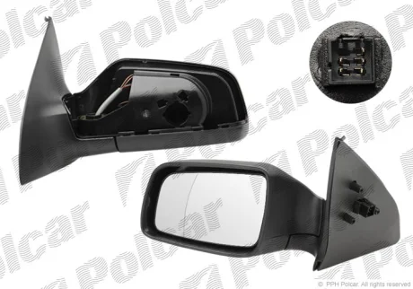 Зеркало в сборе электрическое антрацит правое POLCAR/SRL 5508525E