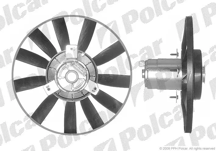 Вентилятор радіатора VW Golf 1.8 93-/Passat 1.9TD 91- POLCAR/SRL 953823U4-Q (фото 1)