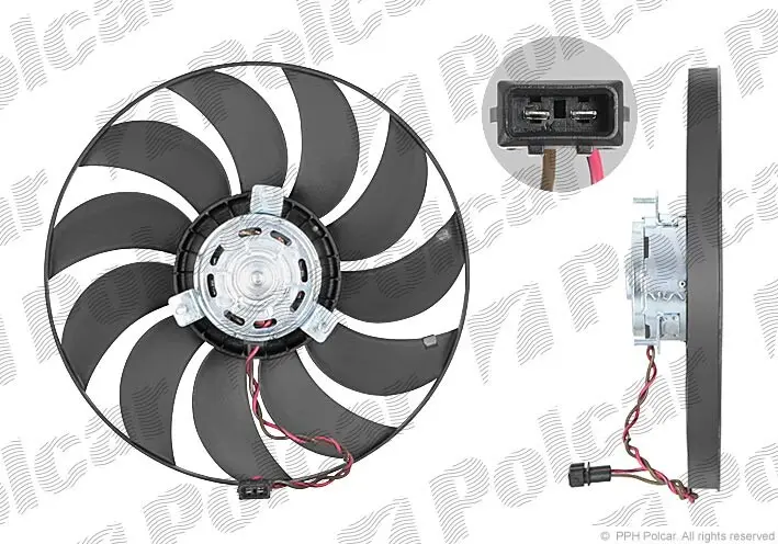 Вентилятор радіатора VW T4 2.5TDI 05.98-04.03 POLCAR/SRL 956623U7 (фото 1)