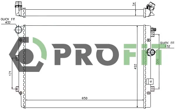 Радіатор охолоджування PROFIT 1740-0036 (фото 1)
