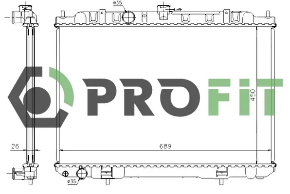Радіатор охолоджування PROFIT 1740-0251 (фото 1)