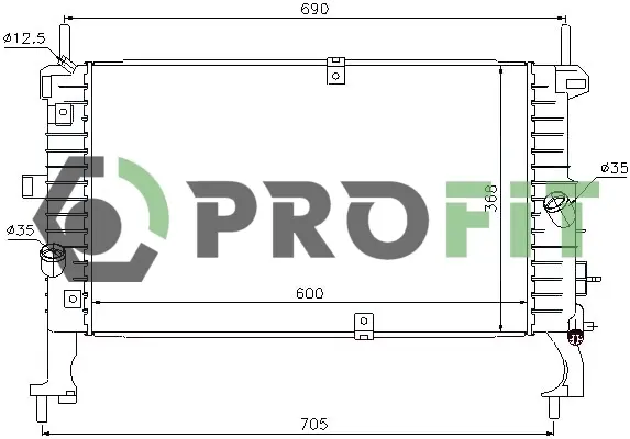 Радіатор охолоджування PROFIT 1740-0395 (фото 1)