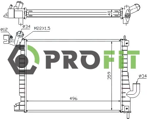 Радіатор охолоджування PROFIT 1740-0398 (фото 1)