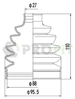 Пильник ШРКШ гумовий + змазка PROFIT 2710-0049 XLB