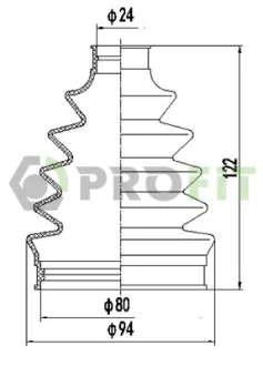 Пильник ШРКШ гумовий + змазка PROFIT 2710-0053 XLB