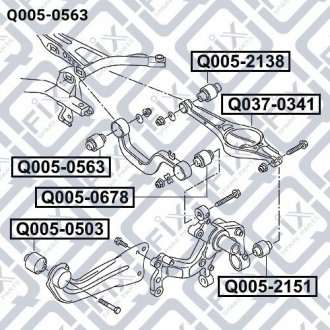 Сайлентблок задньої поперечної тяги Q-fix Q0050563