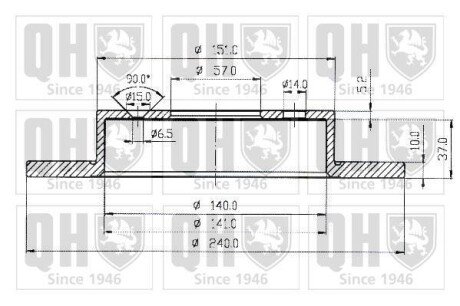 Гальмiвнi диски Opel Astra G/H 98-/Meriva A 03- QUINTON HAZELL BDC4815