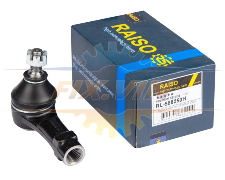 Наконечник тяги рульової Kia Cerato/Hyundai Accent/Santa FE/Sonata 90-10 RAISO RL-568250H (фото 1)