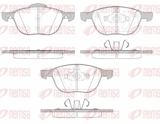 FORD гальмівні колодки передн.C-Max,Focus II,III,Kuga I,II Mazda 3,5,Volvo 03- REMSA 108215 (фото 1)
