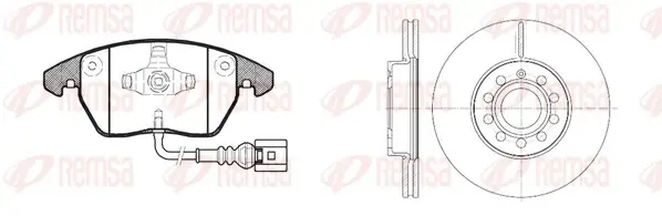 Комплект гальмівний передн. SEAT TOLEDO 03-,SKODA OCTAVIA 04-,VW GOLF. JETTA. (вир-во) REMSA 81030.00 (фото 1)