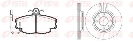 Комплект тормозной передн. DACIA LOGAN 04, CLIO, SANDERO, MEGANE 96- Колодки 0141.02 + 2 Диска 6144.10 REMSA 8141.02