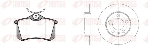 Комплект тормозной задн. SEAT TOLEDO 02-,SKODA FABIA. OCTAVIA 97-, GOLF 97- (пр-во) Колодки 0263.05 + 2 Диска 6547.00 REMSA 8263.01 (фото 1)