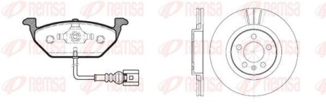 Комплект тормозной передн. AUDI A3 96-;SEAT TOLEDO 98-;SKODA FABIA 99-,OCTAVIA Колодки 0633.21 + 2 Диска 6546.10 REMSA 8633.01