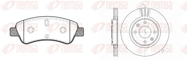 Комплект: 2 диска+ 4 колодки гальмівних REMSA 8840.00 (фото 1)