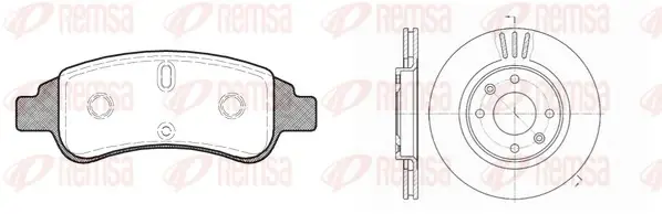 Комплект: 2 диска+ 4 колодки гальмівних REMSA 8840.02 (фото 1)