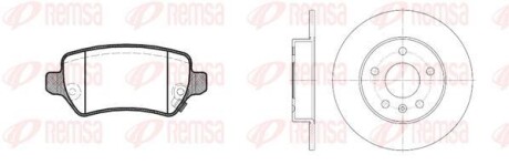 Комплект тормозной задн. OPEL ASTRA G -05 Колодки 0957.02 + 2 Диска 6578.00 REMSA 8957.00