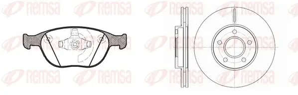 Комплект: 2 диска+ 4 колодки гальмівних REMSA 8984.00 (фото 1)