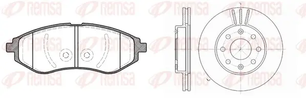 Комплект: 2 диска+ 4 колодки гальмівних REMSA 8986.00 (фото 1)