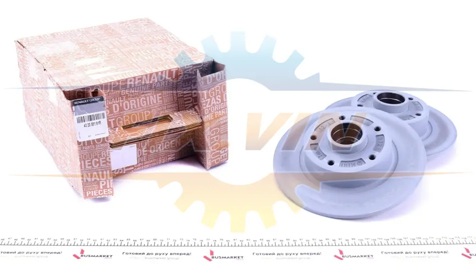 Диск тормозной задний (2шт) со ступичным подшипником 238x8mm Renault Megane III Renault RENAULT 432008191R (фото 1)