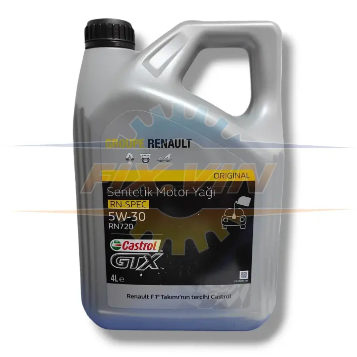 Олива моторна CASTROL 5W30 GTX RN720 4л RENAULT 7711943761 (фото 1)