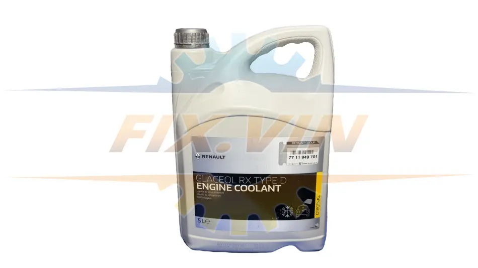 Антифриз готовый Glaceol RX Type D -21C 5L (для двигунів B4D, B4A) RENAULT 7711949701 (фото 1)