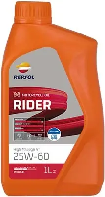RP RIDER HIGH MILEAGE 4T 25W-60 (12Х1Л) Repsol RPP2132VHC (фото 1)