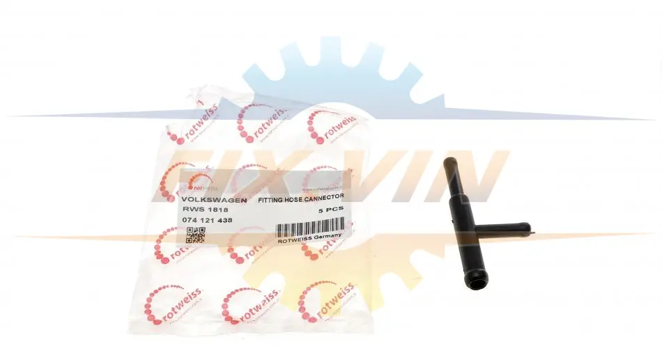 Трійник системи охолодження VW T4 1.9/2.4/2.5TDI 90-03 ROTWEISS RWS1818 (фото 1)