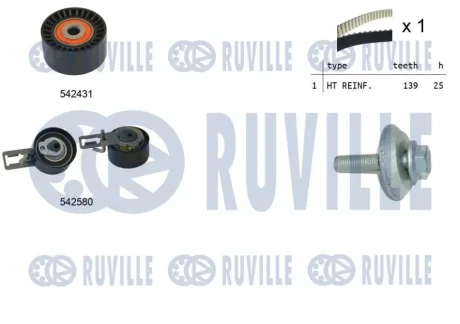 Фото 1 - ford к-кт грм (ремінь + 2 ролика) fiesta vi 1.4 tdci, b-max 1.6 tdci, peugeot RUVILLE 550386 FORD К-кт ГРМ (ремінь + 2 ролика) FIESTA VI 1.4 TDCi, B-MAX 1.6 TDCi, PEUGEOT RUVILLE 550386 (фото 1)