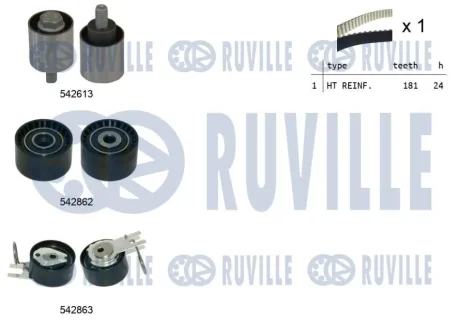 OPEL К-т ГРМ (3 ролика + ремінь) ANTARA, CASCADA, INSIGNIA A, INSIGNIA A COUNTRY, INSIGNIA B, INSIGNIA B GRAND SPORT, ZAFIRA C 2.0D 10.11- RUVILLE 550511