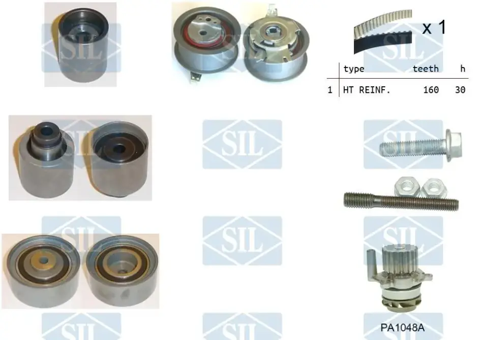 К-кт паса ГРМ (+помпа) Audi A4, TT Skoda Octavia, Superb VW Golf V, Passat, Tiguan 2.0TDI 03.05- SALERI SIL K4PA1048A (фото 1)