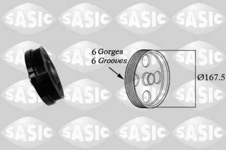 Шків колінвалу BMW 1 F20, F21, 2 F22, F87, 3 E90, E92, E93, F30, F31, F34, 4 F32, F33, F36, 5 F07, F10, F11, X1, X3  Sasic SASIC 2156078