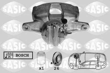 Суппорт передній R 26mm (тип Bosch) Kangoo/Berlingo/Partner SASIC 6500009