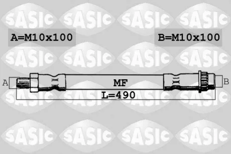 Шланг торм. передній (490 мм) SASIC 6600007