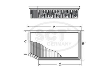 Фільтр повітряний RENAULT Duster 1.6 SCe 115 (16-) (SB 2386) SCT SB2386